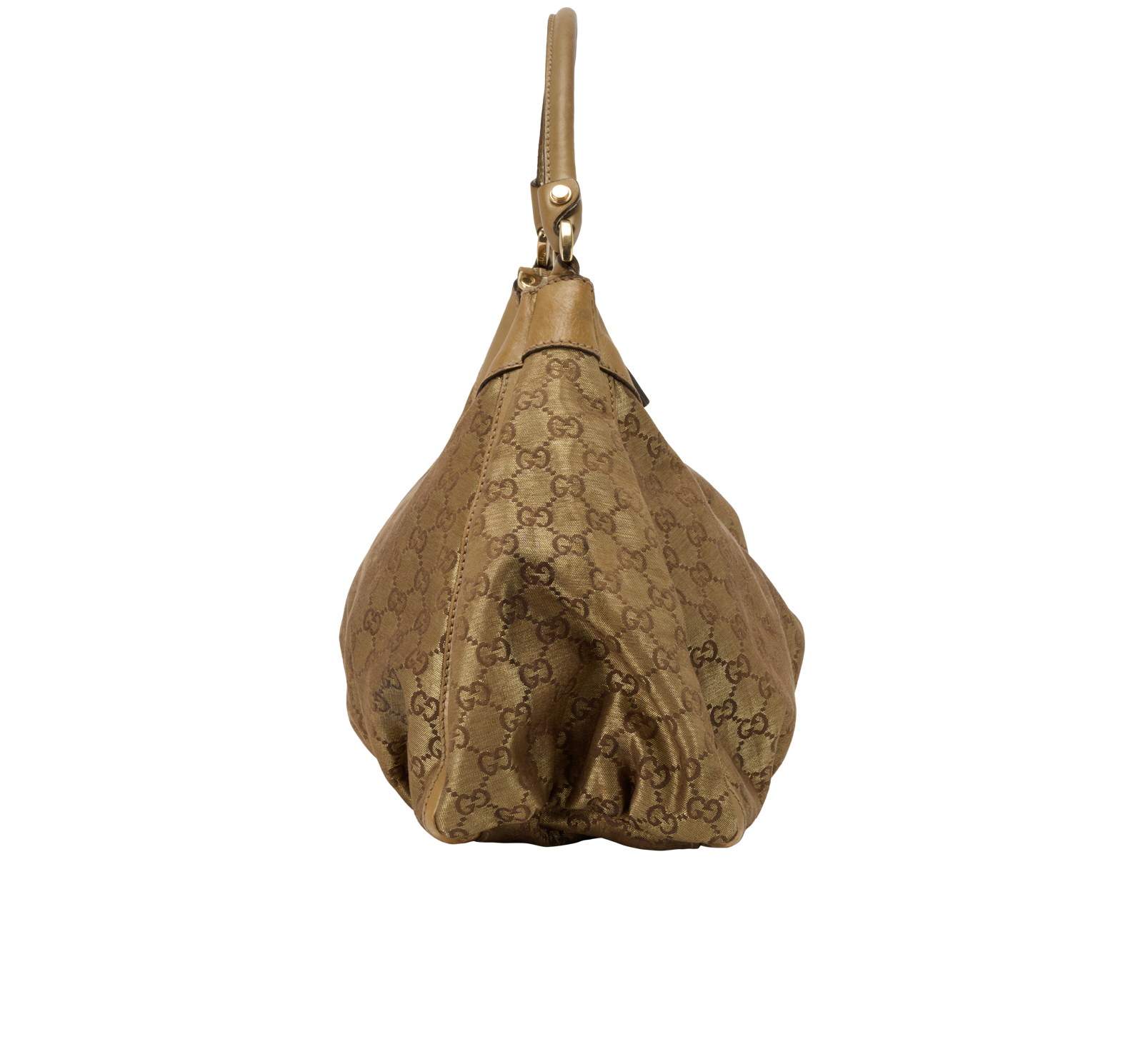 Abbey D Ring Hobo, &pound;450, Handbags, Brown/Gold, Fabric, Side view